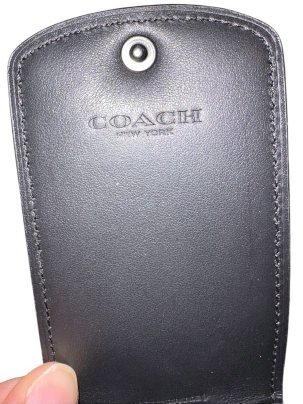 Coach Black Signature Leather Luggage Tag Accessory - NWT - Picture 3 of 4